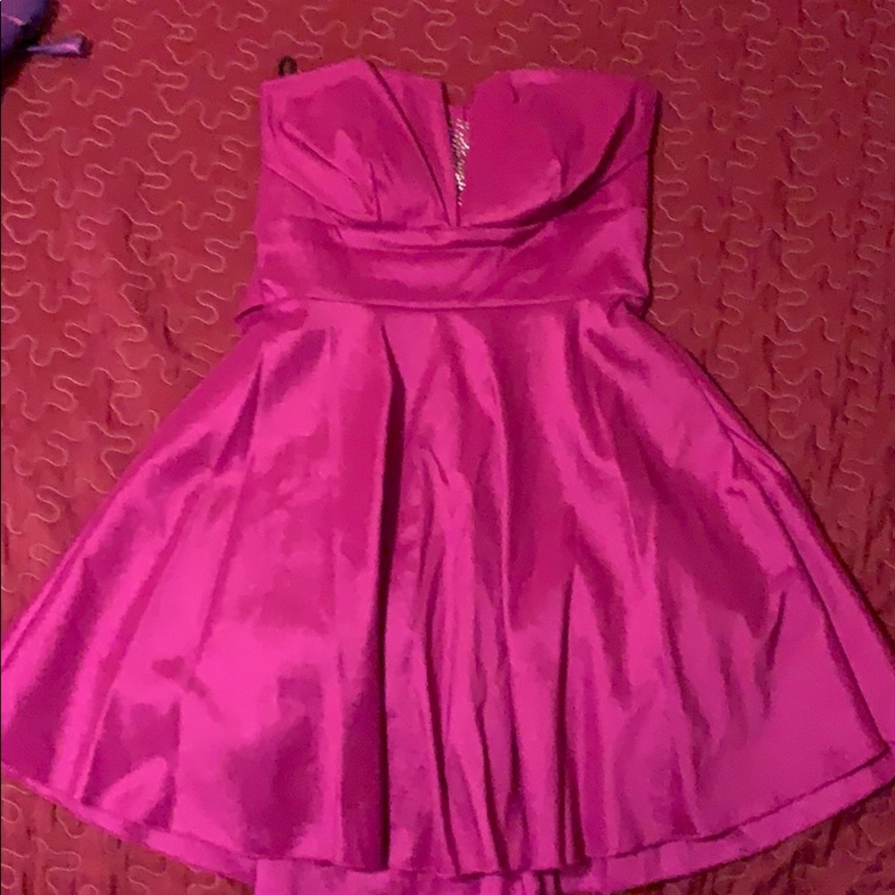 Magenta strapless dress